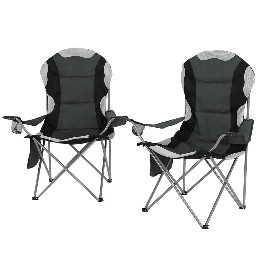 Weisshorn Camping Folding Chair Grey 2pcs