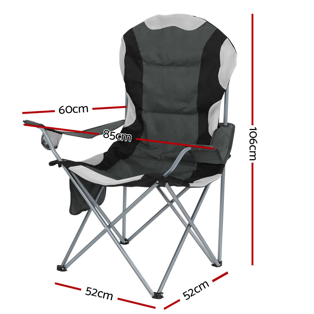 Weisshorn Camping Folding Chair Grey 2pcs