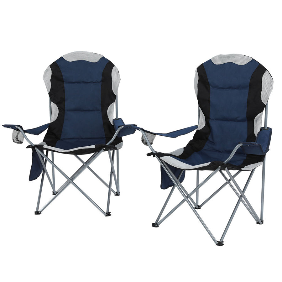 Weisshorn Camping Folding Chair Navy 2pcs