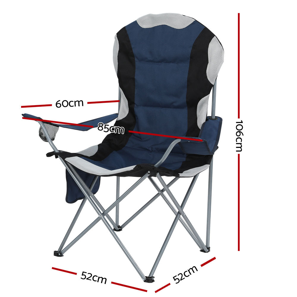 Weisshorn Camping Folding Chair Navy 2pcs