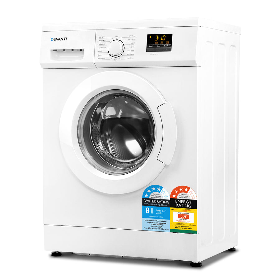 Devanti 8kg Front Load Washing Machine Automatic