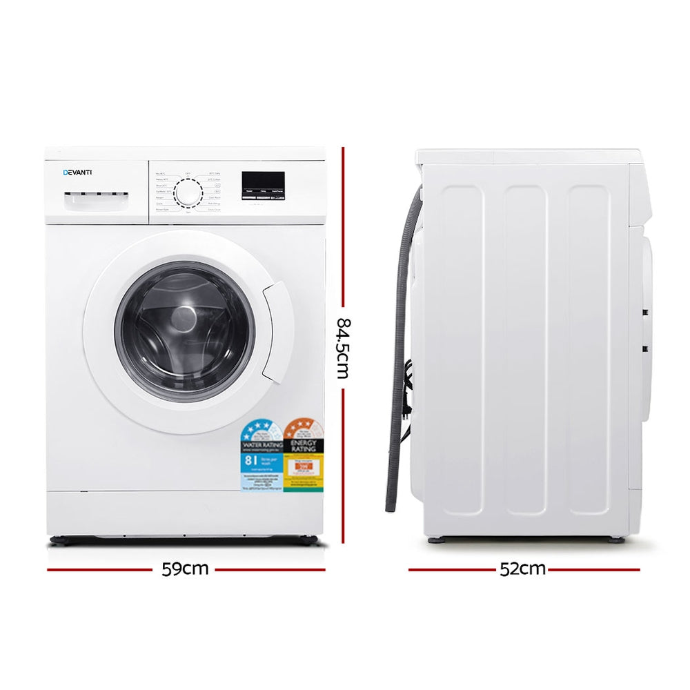 Devanti 8kg Front Load Washing Machine Automatic