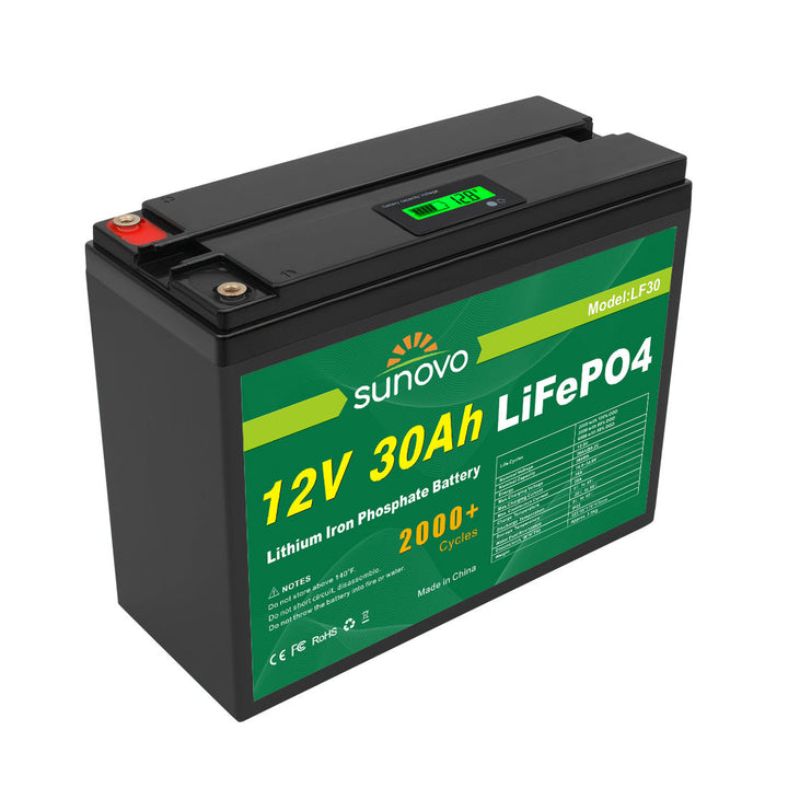 Samland 12V 30AH Rechargeable LiFePO4 Deep Cycle Battery