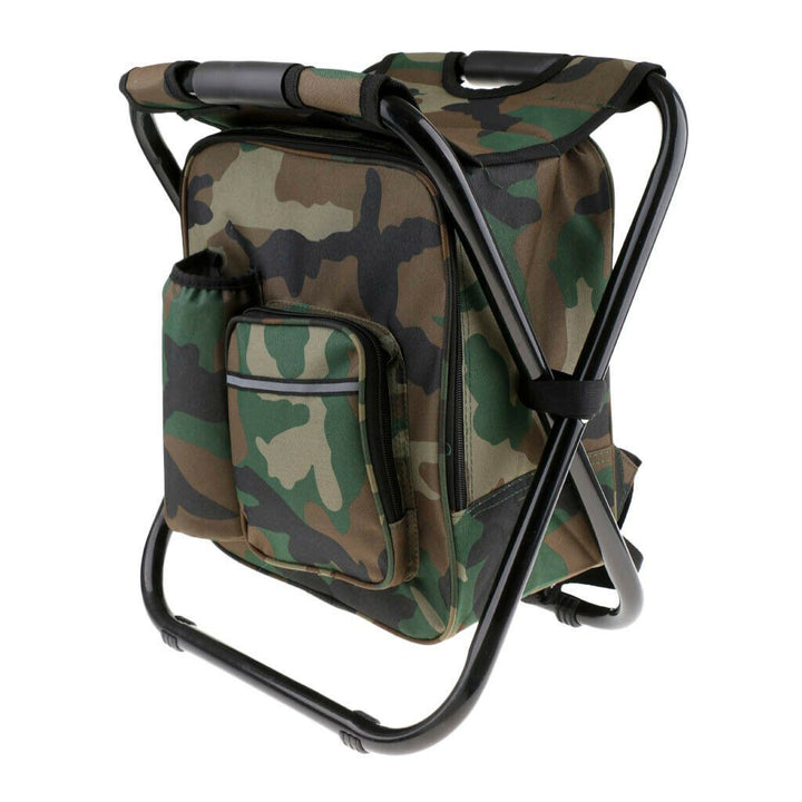 Portable Folding Backpack Chair Camping Stool Cooler Bag