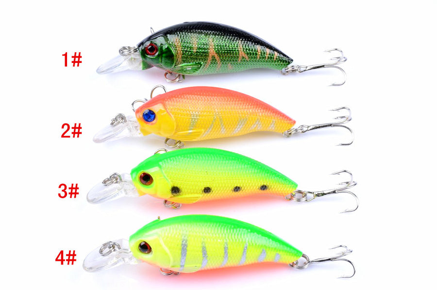 4x 7.5cm Popper Crank Bait Fishing Lure