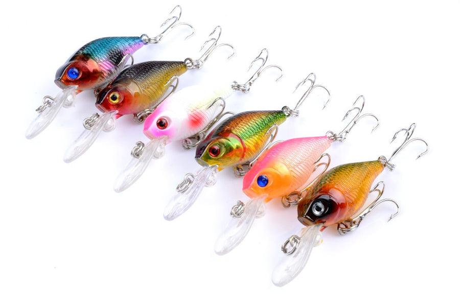 6x 6cm Popper Crank Bait Fishing Lure