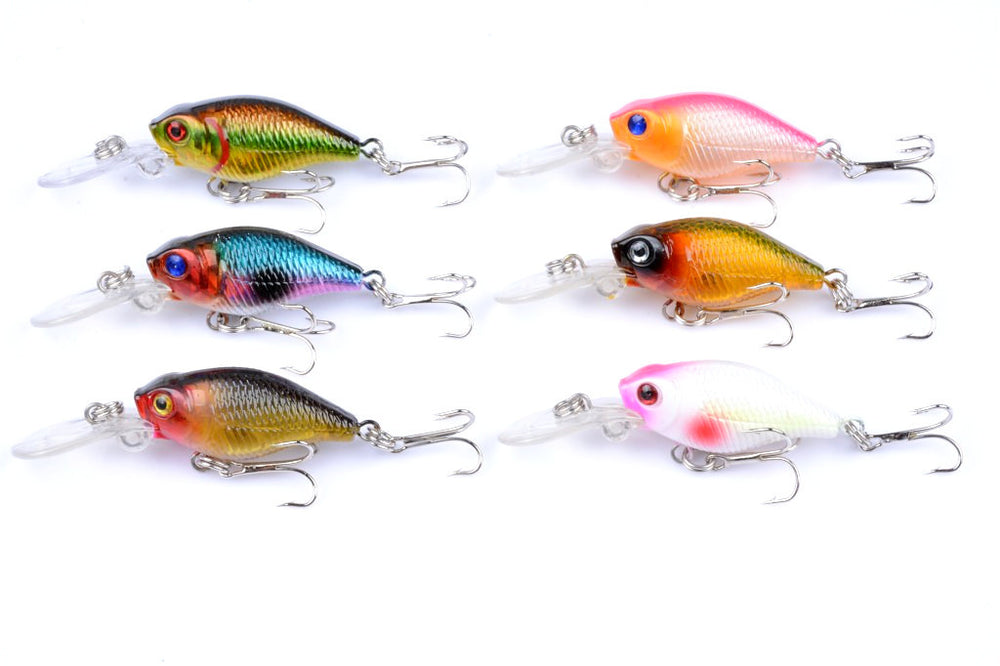 6x 6cm Popper Crank Bait Fishing Lure