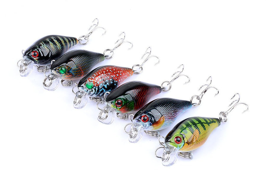 6x 4.3cm Popper Crank Bait Fishing Lure
