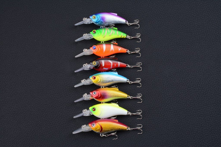 8x 7.5cm Popper Crank Bait Fishing Lure