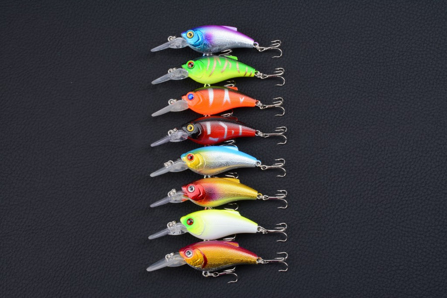 8x 7.5cm Popper Crank Bait Fishing Lure