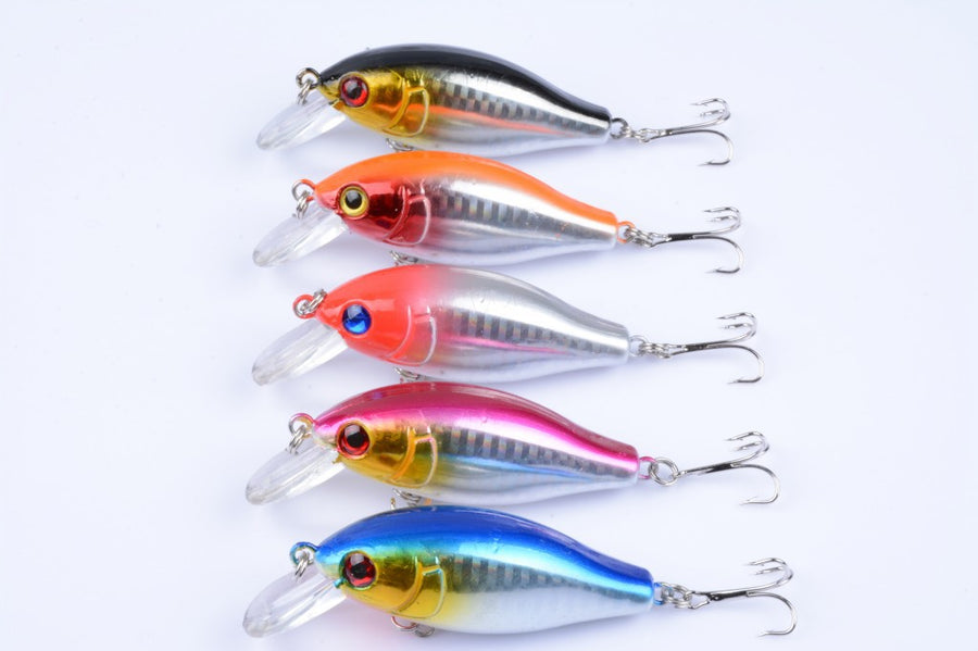 5x 7.5cm Popper Crank Bait Fishing Lure