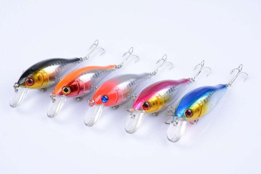 5x 7.5cm Popper Crank Bait Fishing Lure