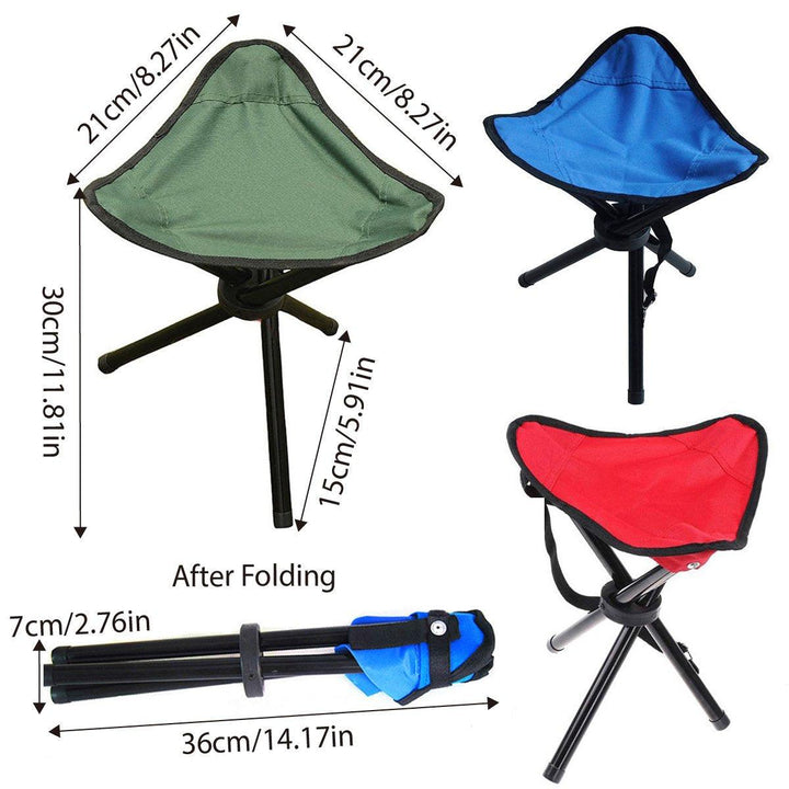 Folding Portable Beach Chair Fishing Stool Outdoor Lightweight Camping Chair - Blue