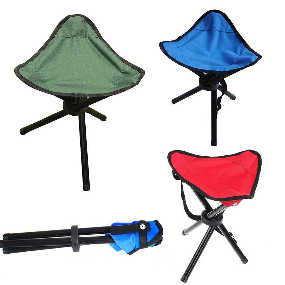 Folding Portable Beach Chair Fishing Stool Outdoor Lightweight Camping Chair - Red