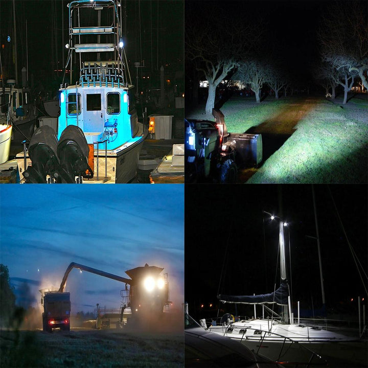 Car Boat Marine Work Lights Spotlight Led Bulbs Black