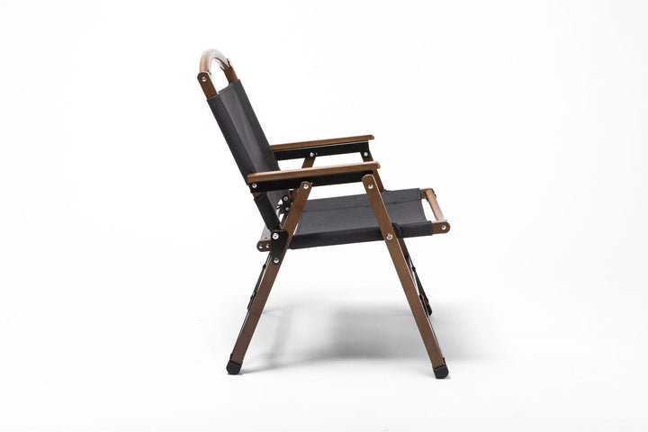 Bamboo Canvas Foldable Outdoor Camping Chair  - Black