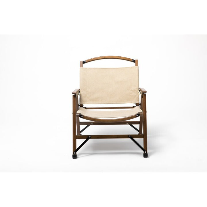 Bamboo Canvas Foldable Outdoor Camping Chair  Khaki/Beige