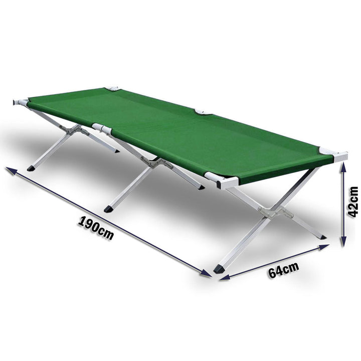 Camping Bed Folding Stretcher GREEN