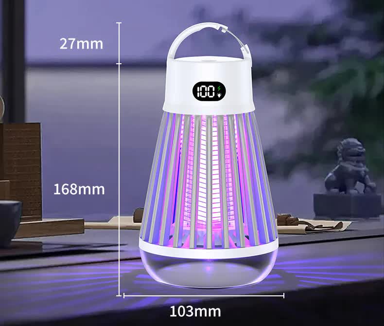 White 360° Electric Mosquito Killer Lamp - UV Light Insect Zapper with Digital Display
