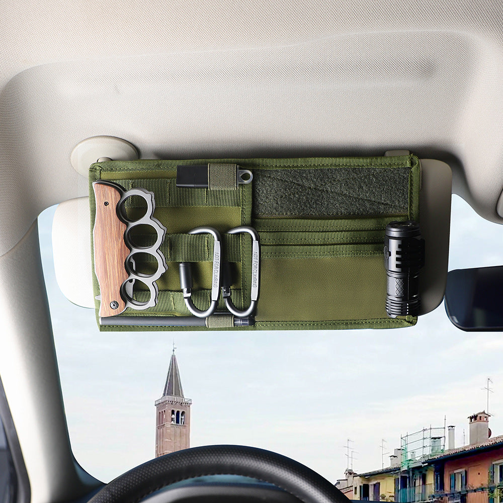 Green Car Sun Visor Organizer