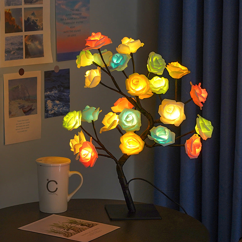 LED Rose Flower Tree Light with Detachable Base