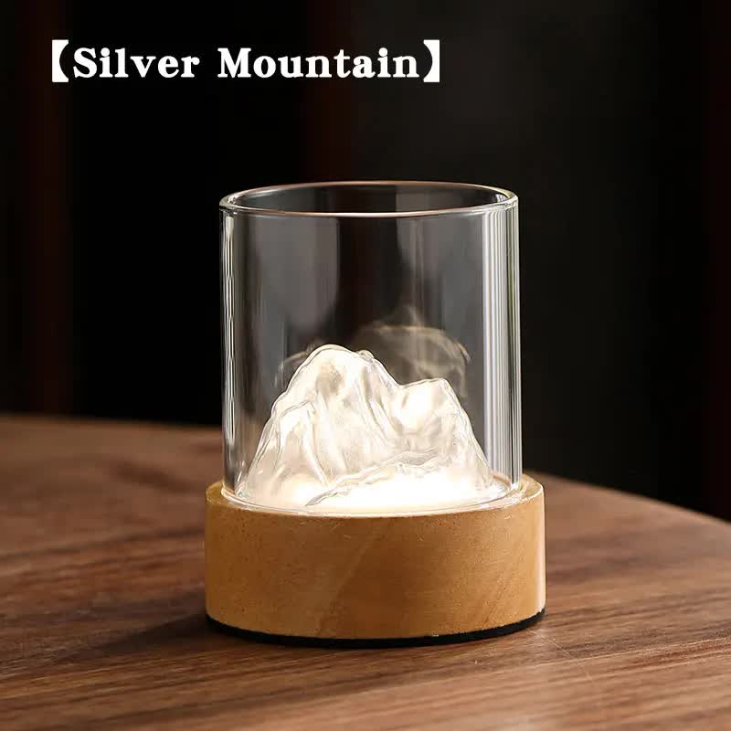 Silver Glass Mountain Ambient Night Light
