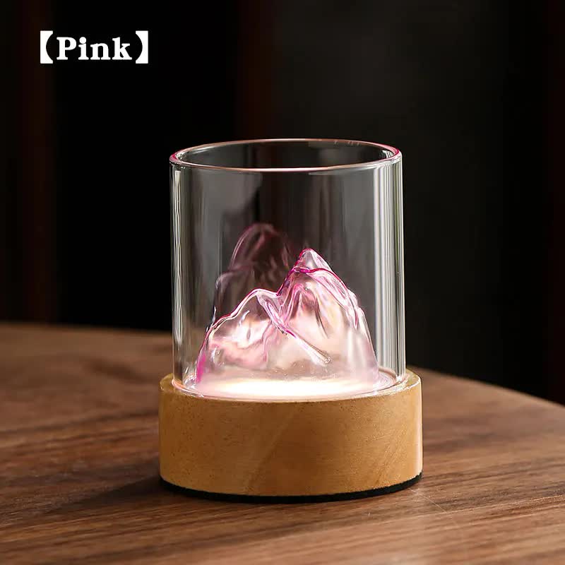 Pink Glass Mountain Ambient Night Light