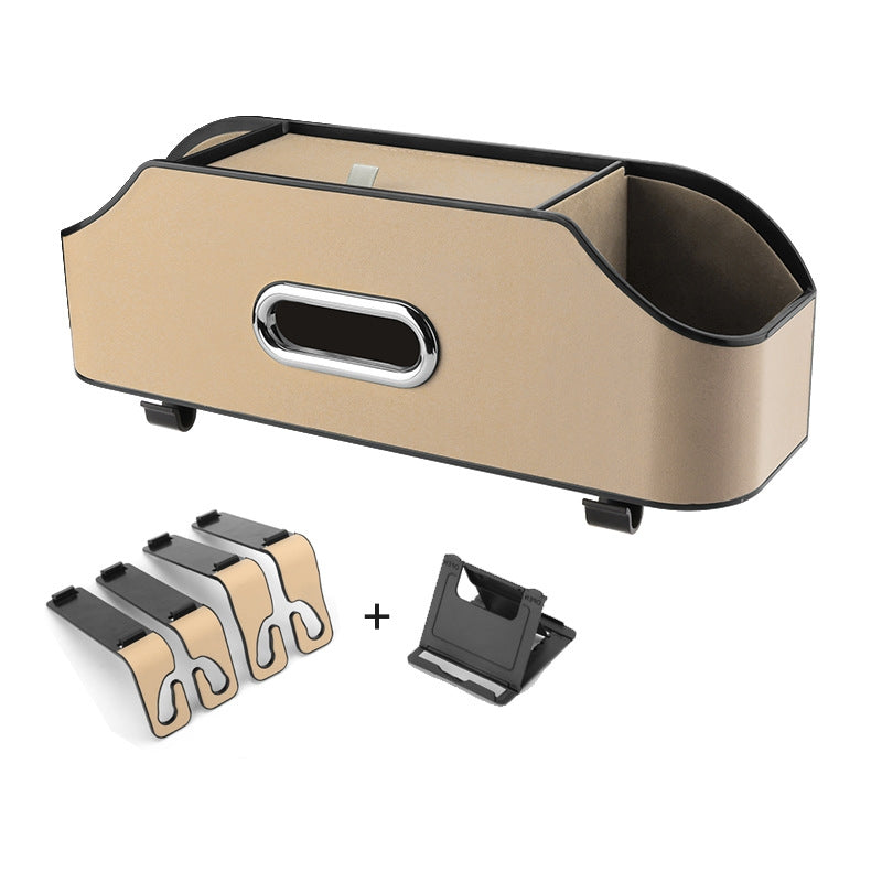 Beige Car Seat Back Organize