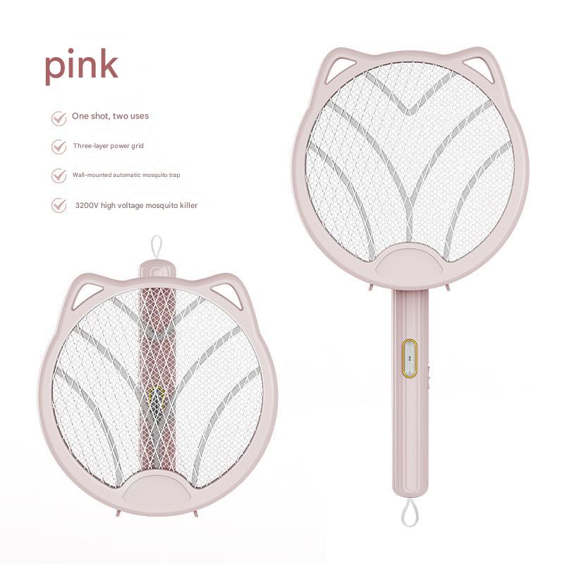 Pink 4-in-1 Foldable Electric Mosquito Swatter
