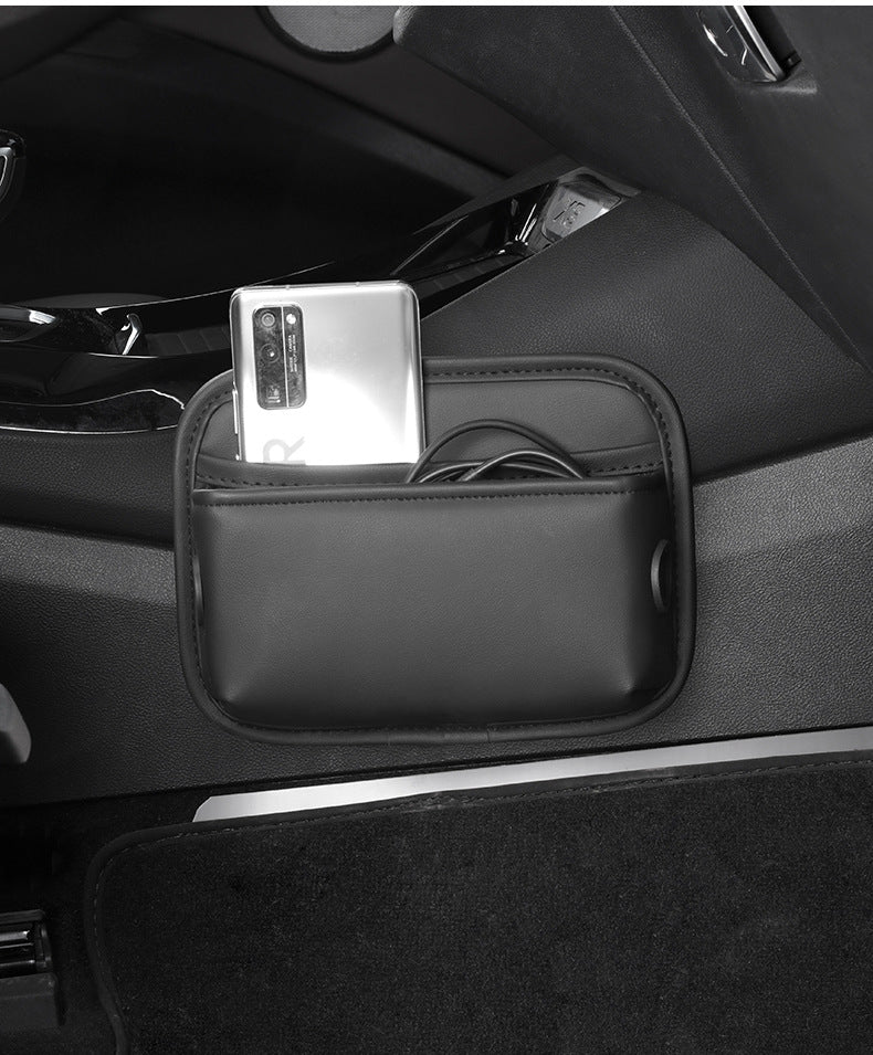 Brown PU Leather Car Storage Organizer