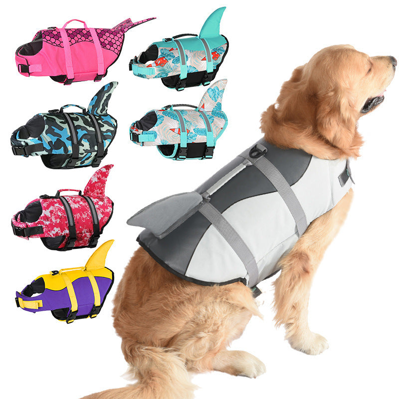 Size L Grey Pet Life Jacket for Dogs