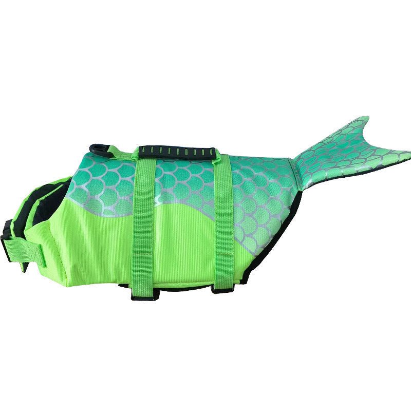 Size XS Green Scales Pattern Pet Life Jacket for Dogs
