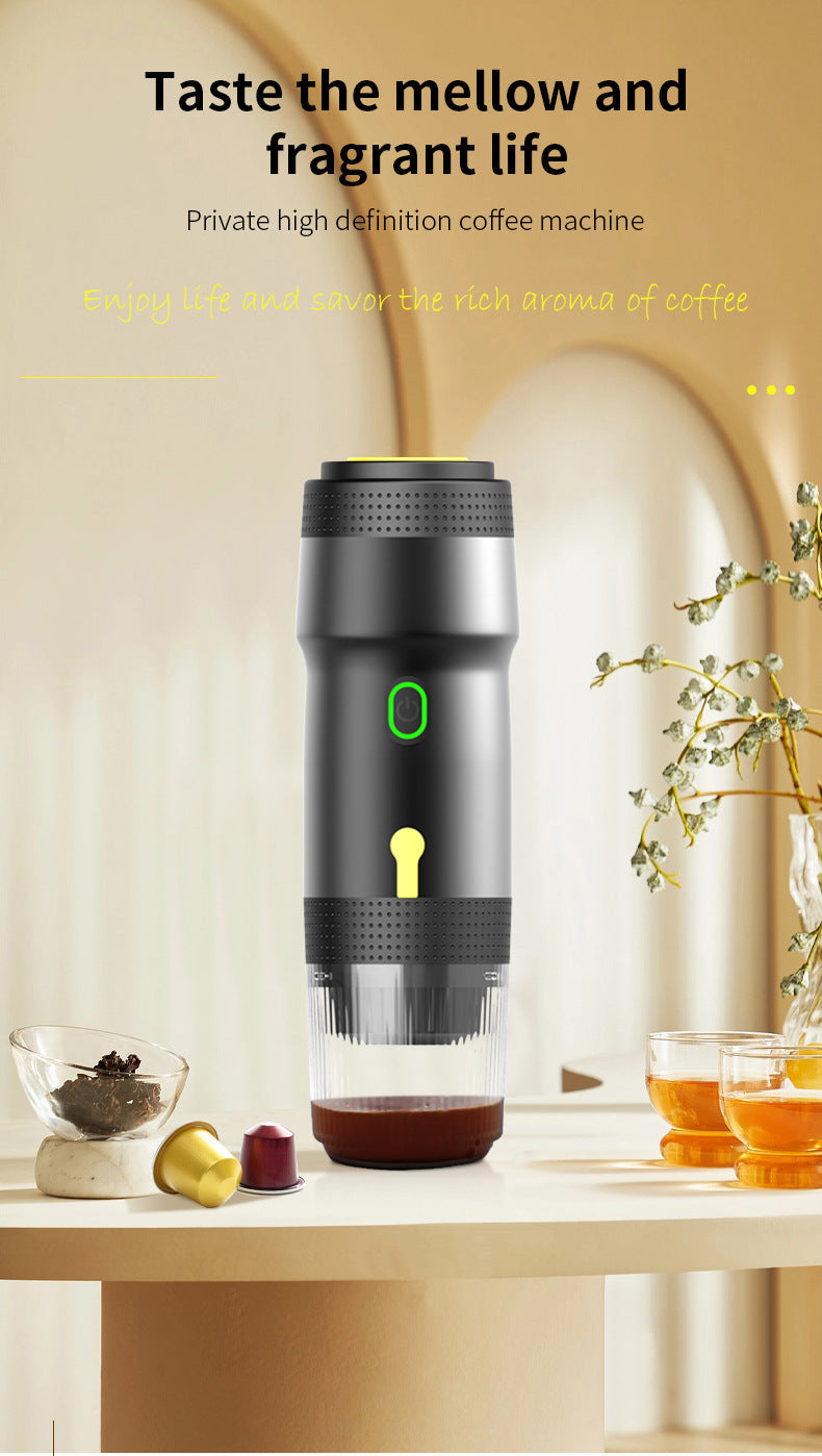 Black 3-in-1 Portable Electric Espresso Maker