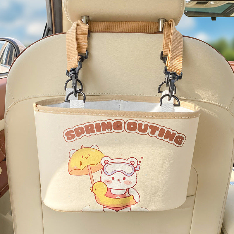 Adorable Swimming ring bear Car Trash Holder