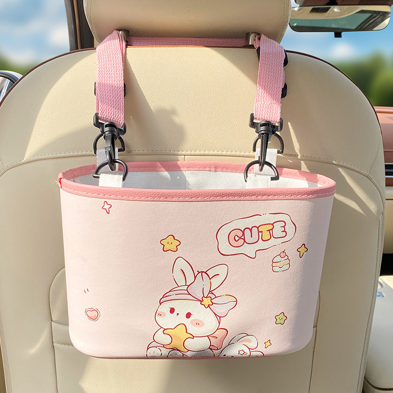 Adorable Bunny with bow Car Trash Holder