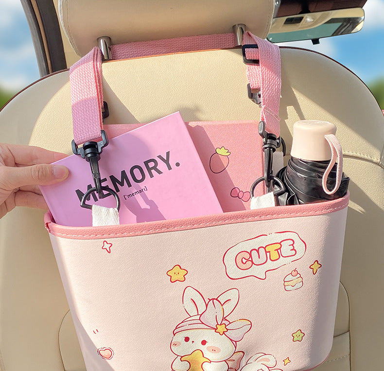 Adorable Bunny with bow Car Trash Holder