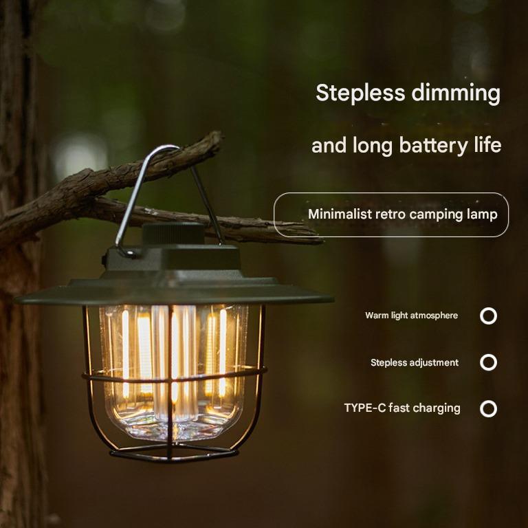 Beige Vintage LED Camping Lantern