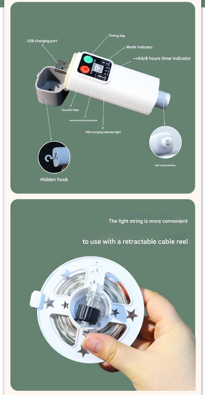 (200 lights warm white at 20 meters) Camping tent light kit