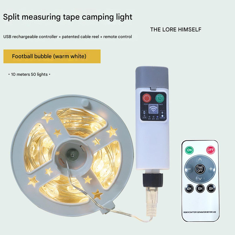 (Rugby 10m 50 lights warm white) Camping tent light kit