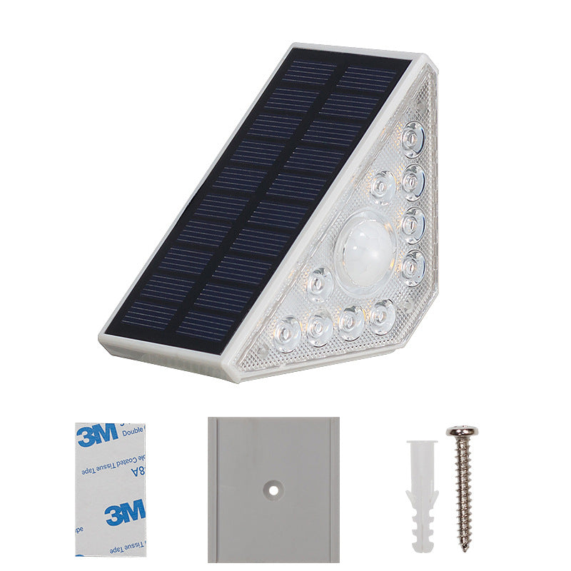 2 Pcs White Bright 14-LED Solar Powered Step Lights - Automatic Outdoor Waterproof Illumination for Stairs, Deck, Pathway & Garden (Warm White)