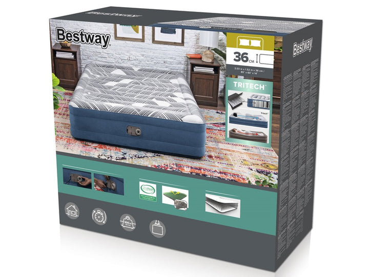 Bestway Tritech Fashion Flock comfortable inflatable Air Mattress Queen