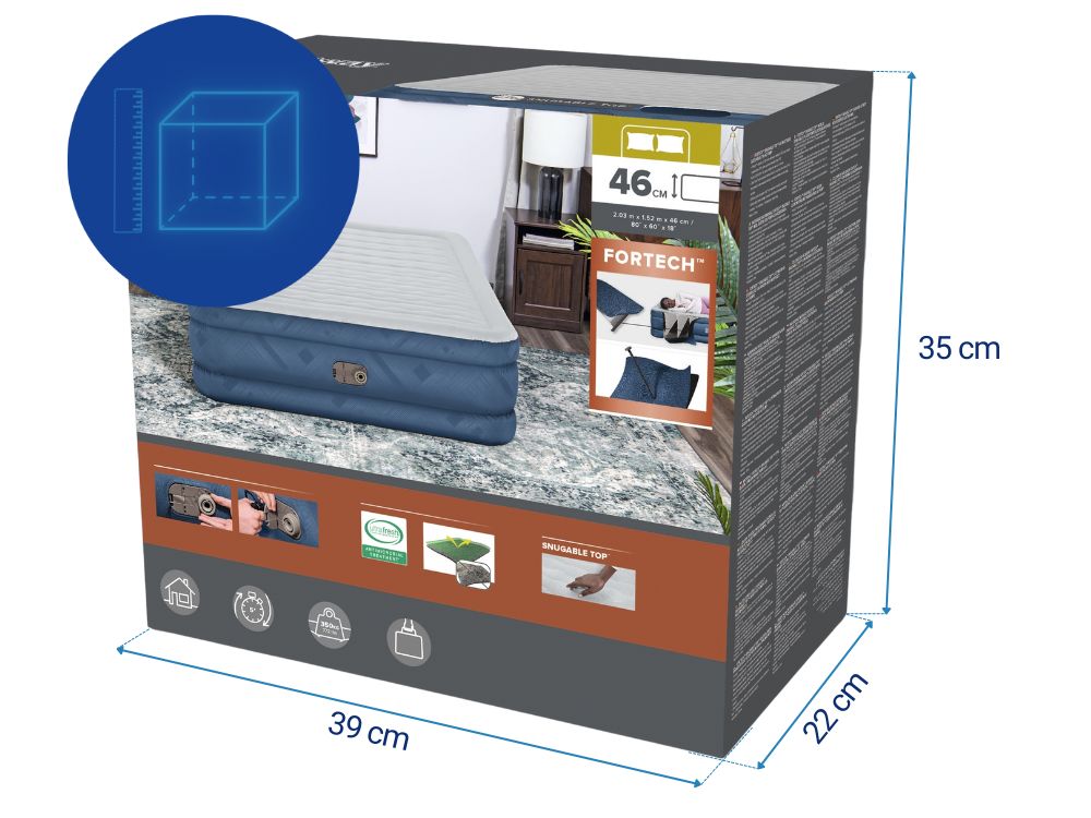 Bestway Fortech Snugable Top Air Inflatable Mattress Queen