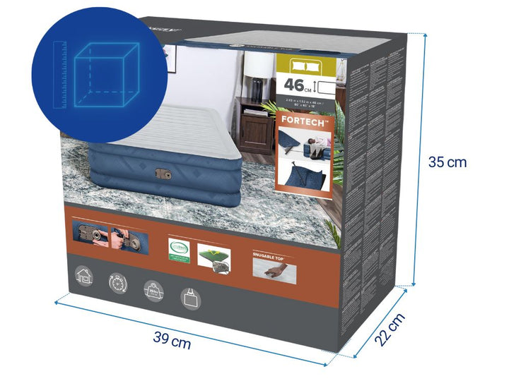 Bestway Fortech Snugable Top Air Inflatable Mattress Queen