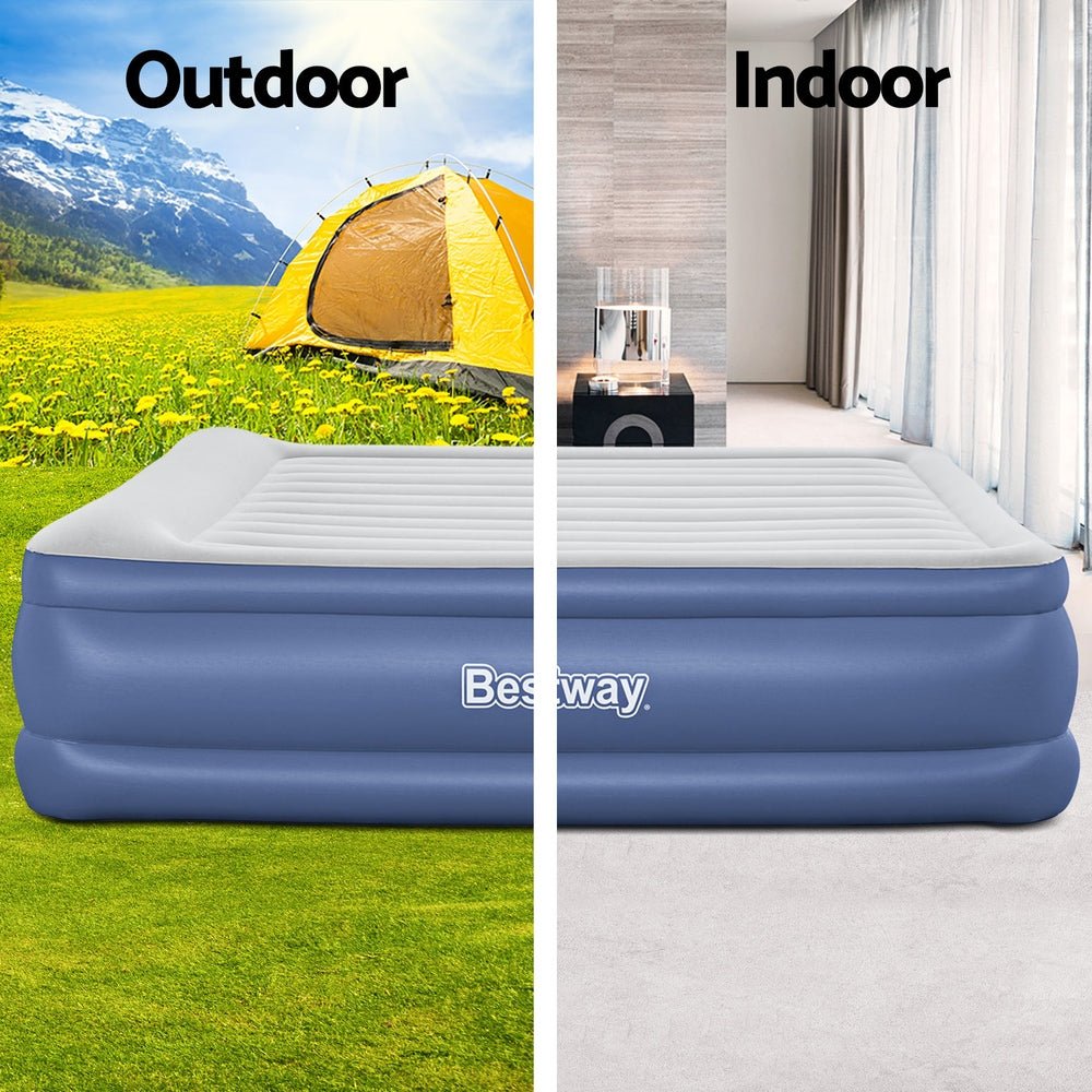 Bestway Air Mattress King Inflatable Bed 56cm Airbed Blue - RoamAU