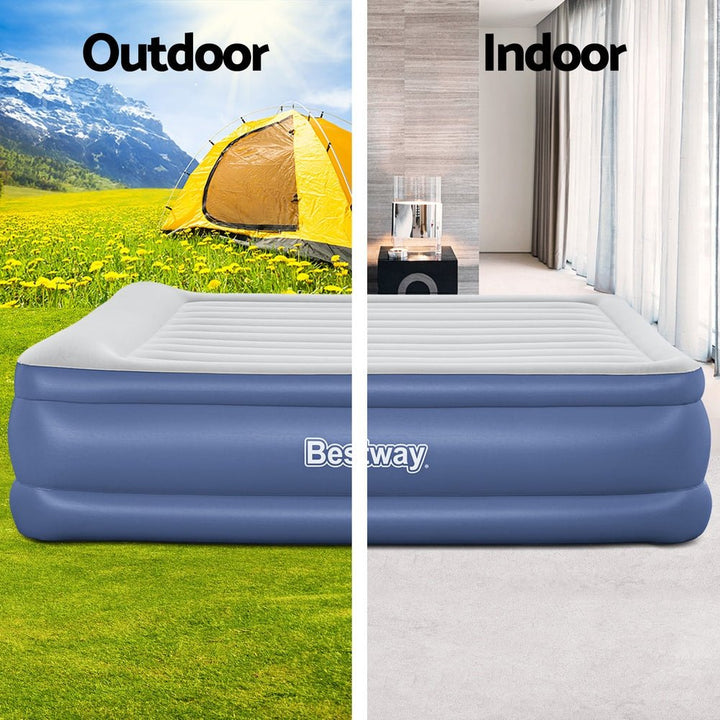 Bestway Air Mattress King Inflatable Bed 56cm Airbed Blue - RoamAU