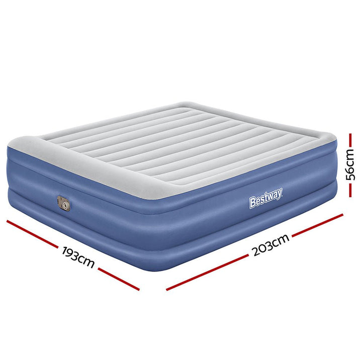 Bestway Air Mattress King Inflatable Bed 56cm Airbed Blue - RoamAU
