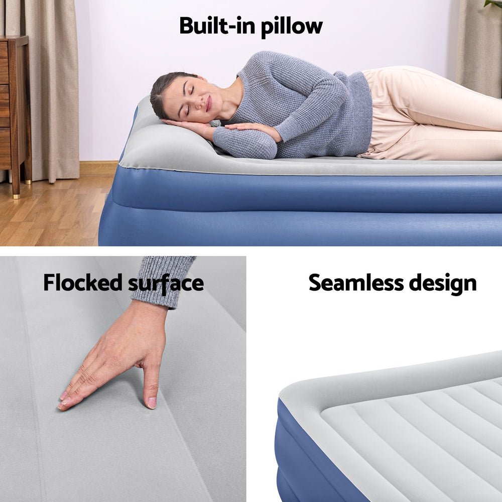 Bestway Air Mattress King Inflatable Bed 56cm Airbed Blue - RoamAU