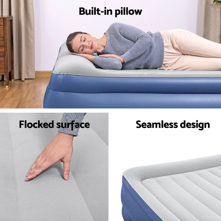 Bestway Air Mattress King Inflatable Bed 56cm Airbed Blue - RoamAU