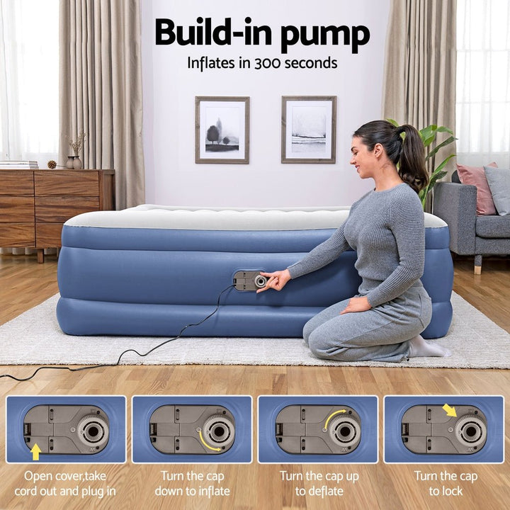 Bestway Air Mattress King Inflatable Bed 56cm Airbed Blue - RoamAU