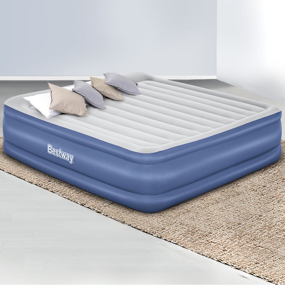 Bestway Air Mattress King Inflatable Bed 56cm Airbed Blue - RoamAU